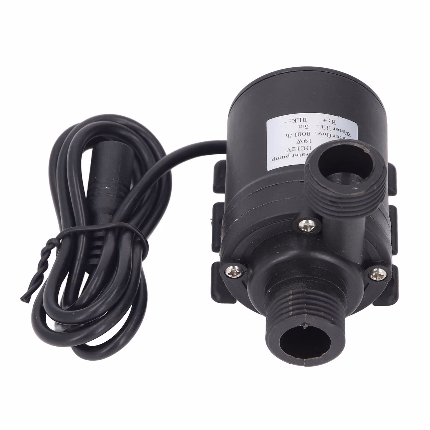 Pompa sommersa, prevalenza 5 m, portata 800 l/h, silenziosa, per fontane, idroponica, laghetti e acquari, ingresso/uscita 20 mm, 6–12 V CC