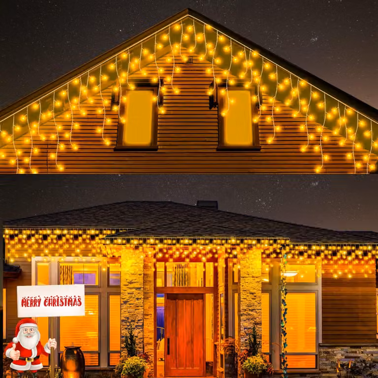Trasformatore LED da 31V, 6W, con timer e memoria, grado di protezione IP44 + Catena luminosa a forma di cristalli di ghiaccio