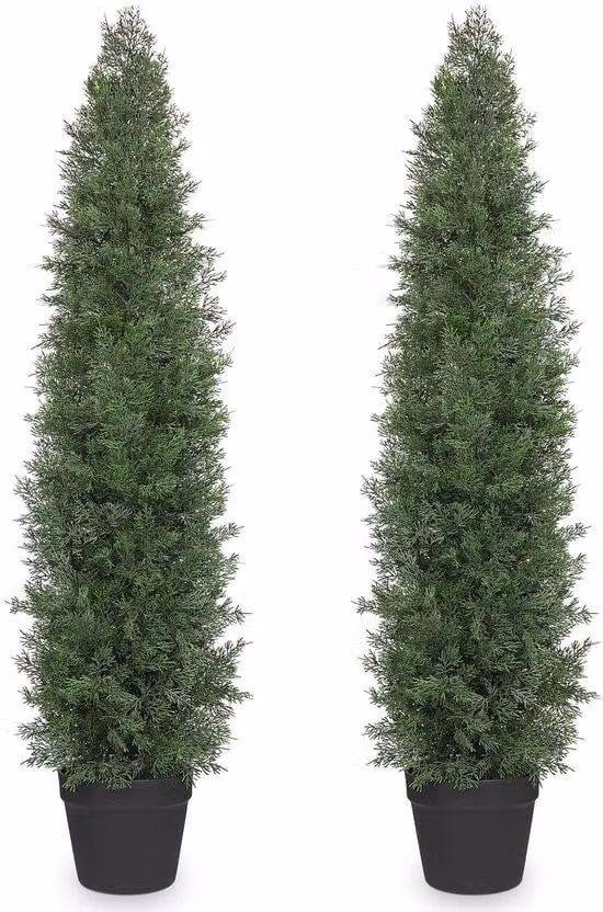 Albero di cedro artificiale da 120 cm, resistente ai raggi UV, realistico, per esterni, ingresso, veranda