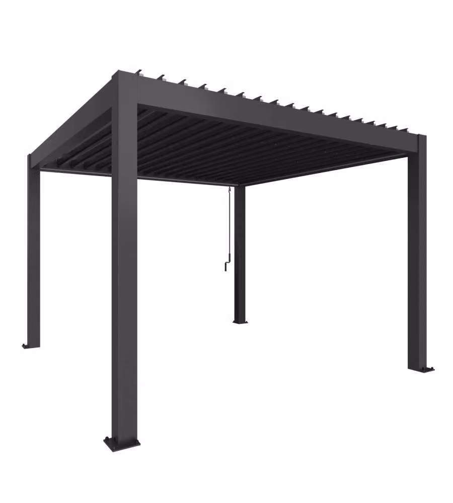 Biohort Pergola Grigio Scuro 3,68 x 3,68 m in Metallo per Esterni