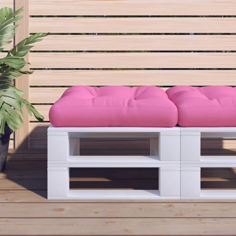 vidaXL Cuscino per Pallet Rosa in Poliestere, L 60 x P 60 x H 12 cm