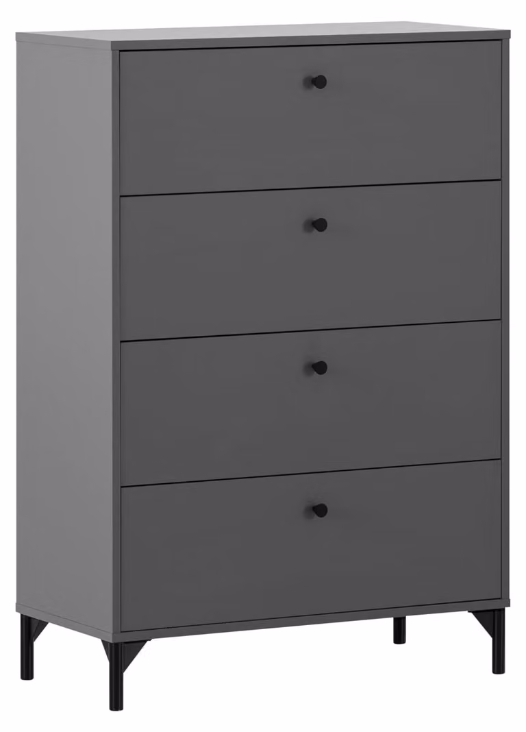 Comodino Schildmeyer Smash, colore antracite, dimensioni 80,1 x 40 x 116,7 cm