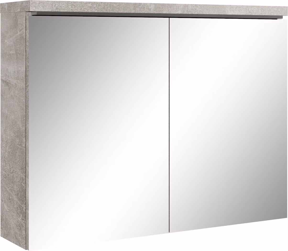 Badplaats Colonna Bagno Paso 80 x 20 x 60 cm - Grigio Cemento - Specchio Contenitore