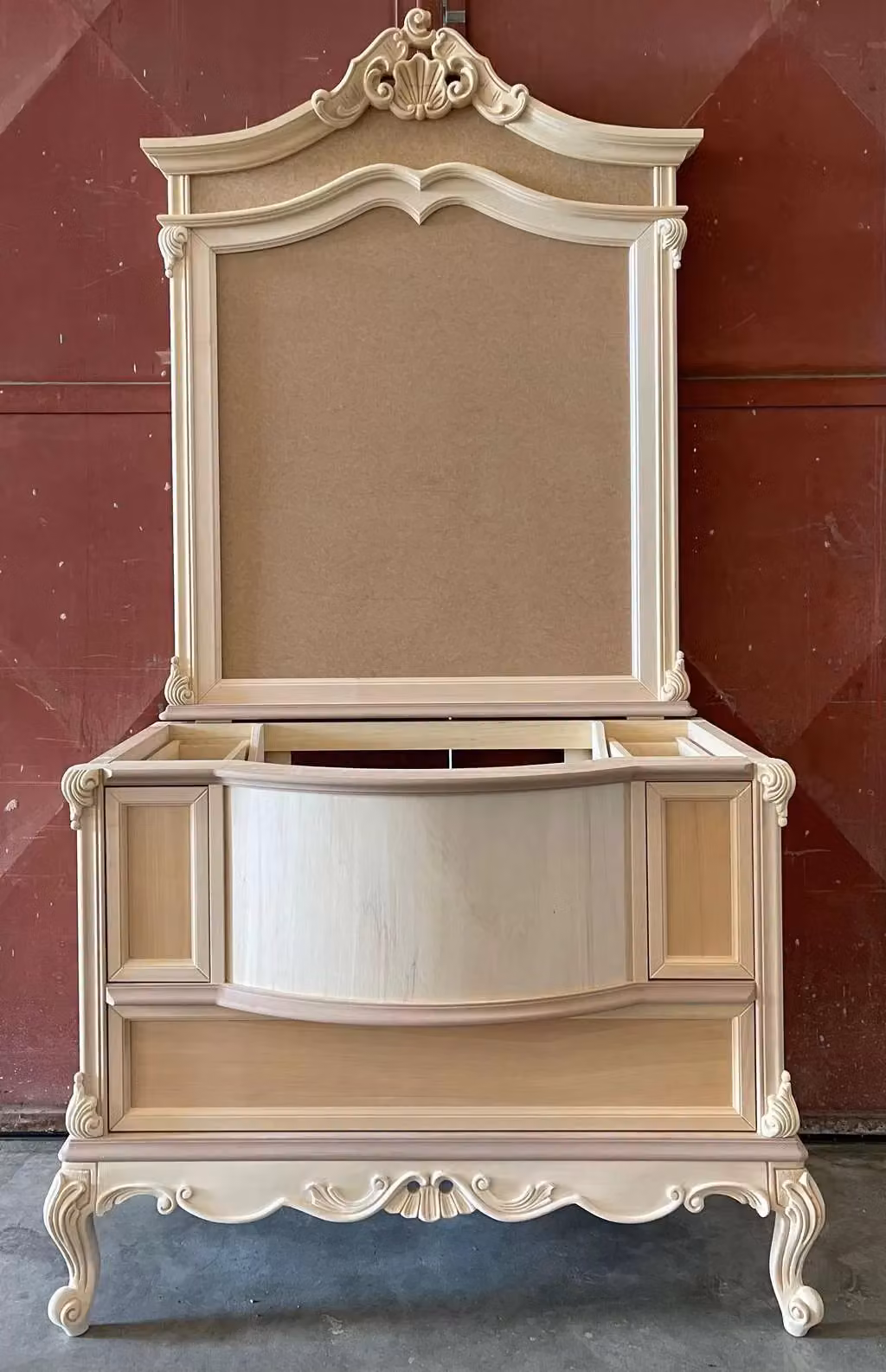 Mobile bagno classico barocco con specchio in legno grezzo Mobili 2G L/P/H: 113 x 60 x 87 cm – 2