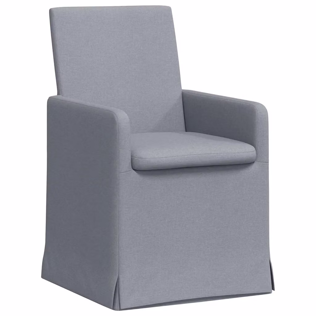 Set di 2 sedie da pranzo vidaXL in tessuto grigio, stile moderno per cucina e sala da pranzo, L: 57 cm, P: 68 cm, H: 94 cm – 2