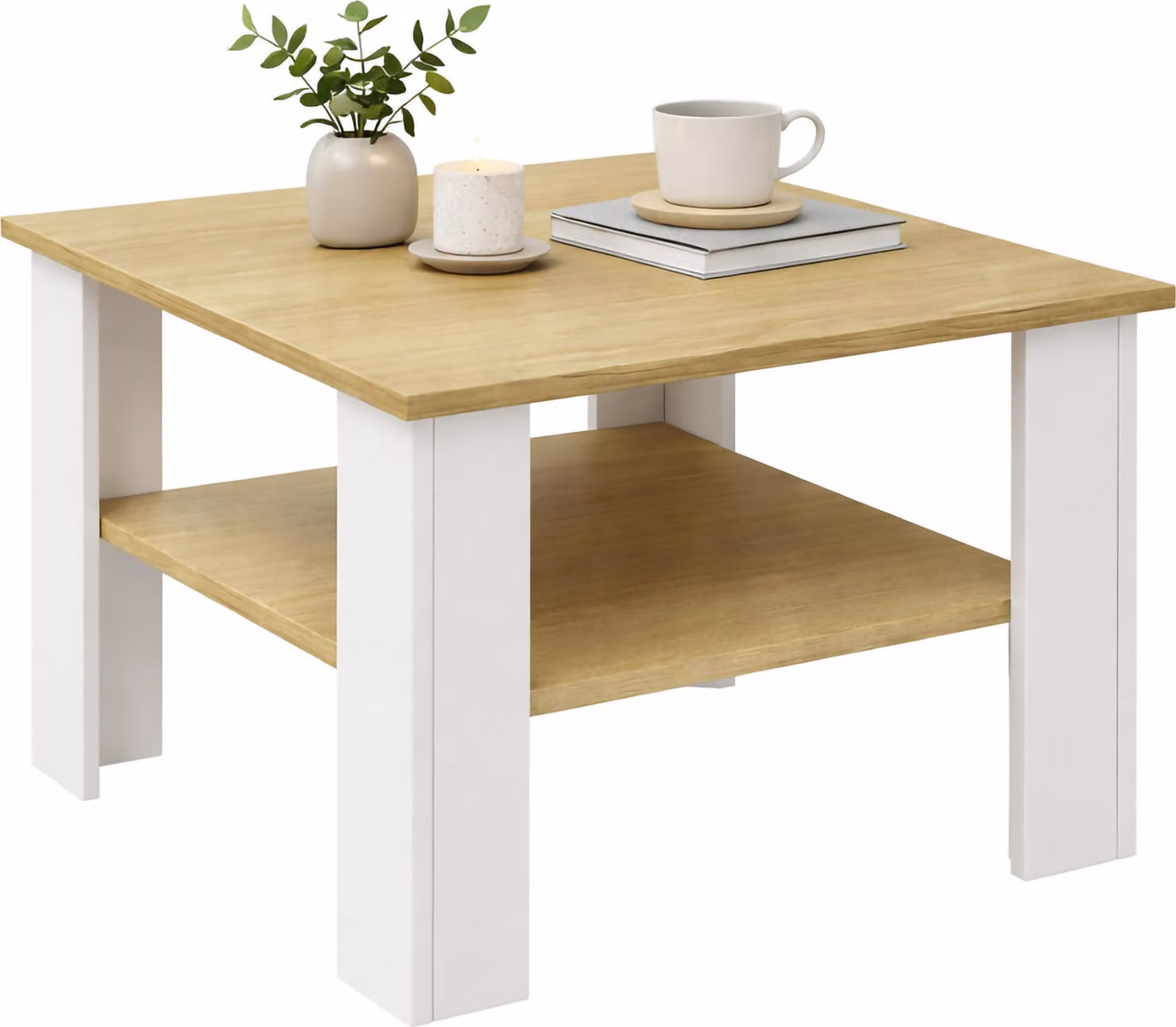Tavolino in legno / tavolino semplice / Dimensioni ca. H. 44 x W. 55 x D. 55 cm / tavolo da soggiorno quadrato / divano - Disalo