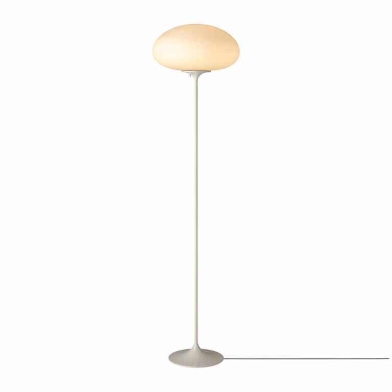 GUBI Lampada da terra Stemlite, dimmerabile, Alluminio / Grigio / Zincato, Soggiorno / Sala da pranzo, Metallo, Design, Lampada da terra