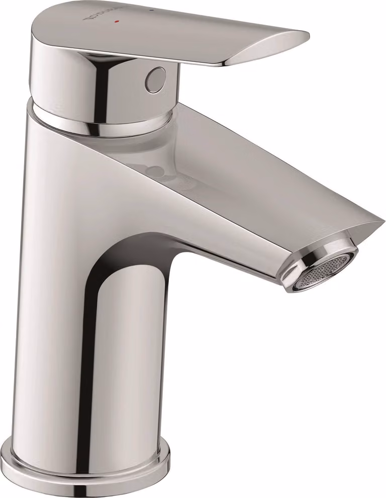 Miscelatore per lavabo senza tappo di scarico, con bocca di uscita da 100 mm, finitura cromata, cartuccia in Vetroceramica