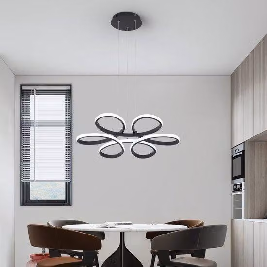 Lampade a soffitto moderne con funzione dimmerabile e telecomando - Colore: nero - Diametro: 59 cm - Adatte per soggiorno e camera da letto