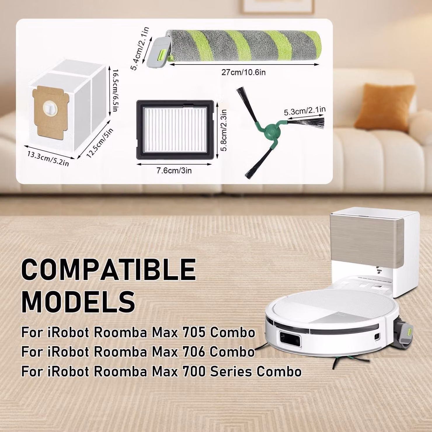 Kit di ricambi per aspirapolvere Roomba serie Max 700, modello combo