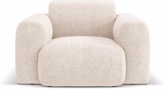 Poltrona a 2 posti Nolio Cosmopolitan Design in ciniglia beige chiaro L: 105 cm, P: 95 cm, H: 72 cm