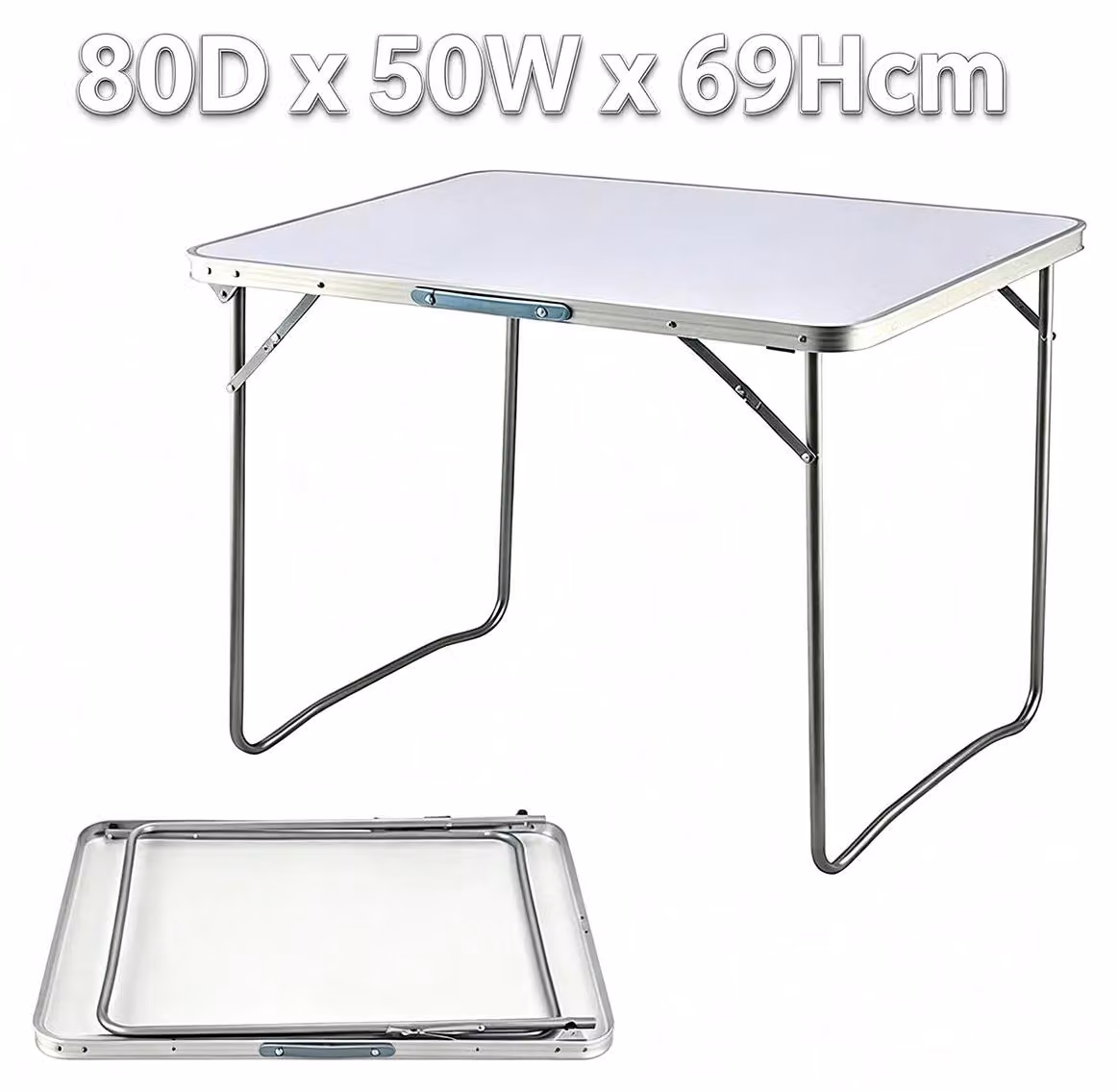 Tavolo da campeggio – Tavolo pieghevole – Alluminio – 80 x 60 x 69 cm