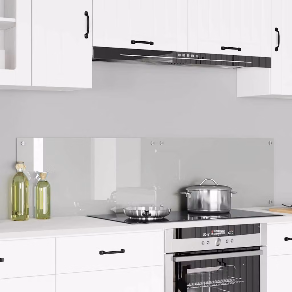 Set di 2 schienali da cucina vidaXL in vetro temperato trasparente, L: 80 cm, P: 40 cm