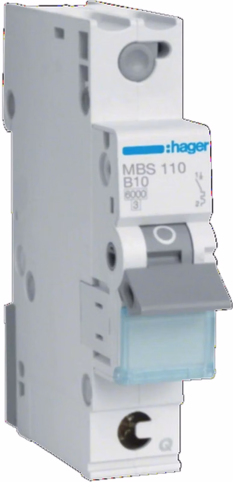 Interruttore Hager LS unipolare, 6 kA, caratteristica B, 10 A Hager MBS110, 1 pz.