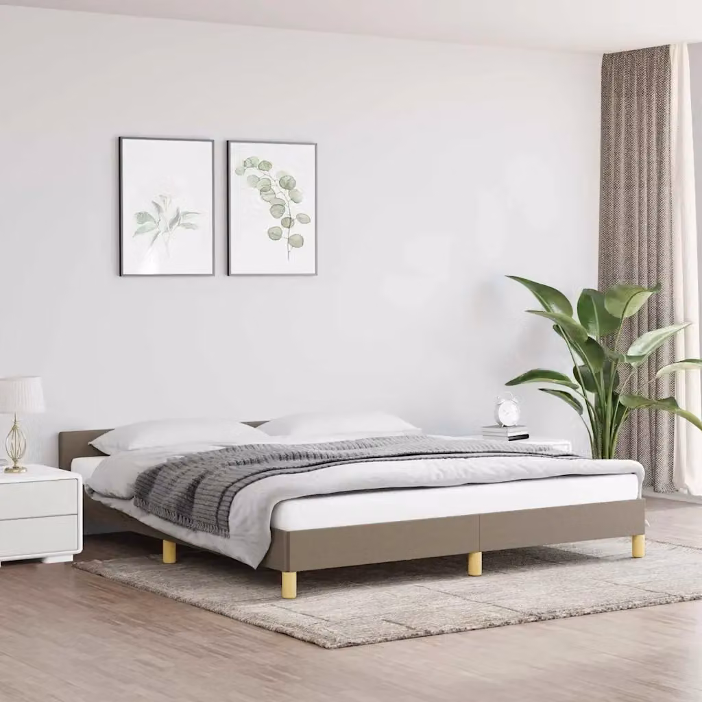 Letto matrimoniale moderno DESIGN IN in tessuto beige L: 160 cm, P: 200 cm, H: 50 cm – 2
