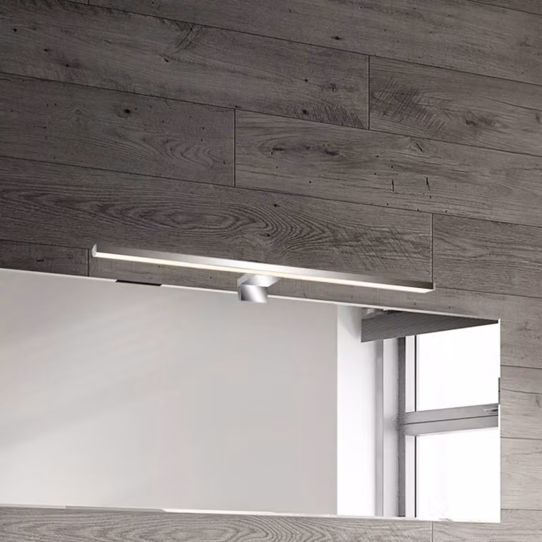 Briloner Applique da parete Dun 2 in 1, Cromo / Argento, Bagno, Plastica, Moderno, Applique