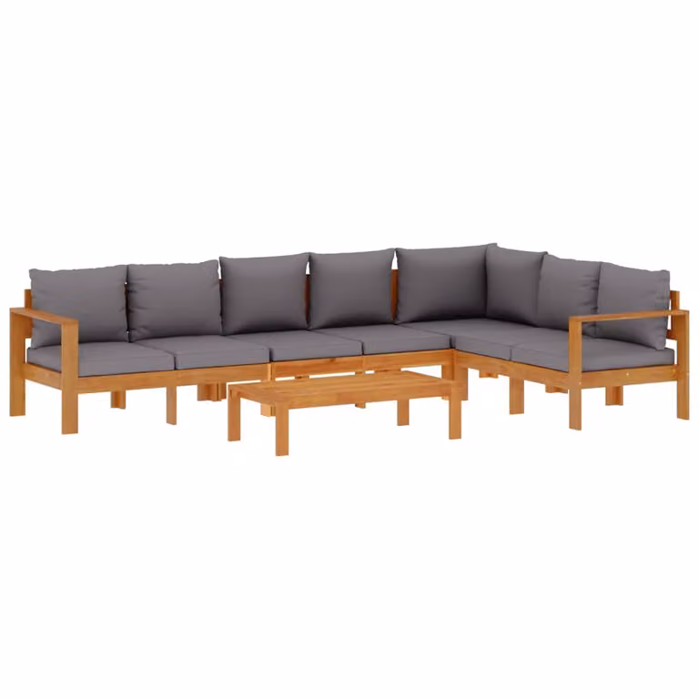 Set Divano da Giardino 5 pz con Cuscini Legno Massello Acacia
