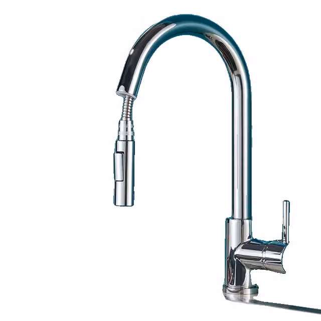 Rubinetto da cucina, Funzione spray estraibile, Design contemporaneo, Cromo senza sensore