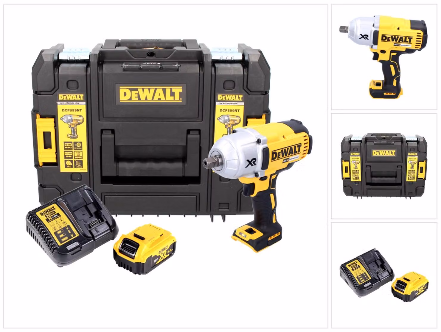 DeWalt DCF 899 P1 Avvitatore ad impulsi a batteria 18V / 950Nm in valigetta TSTAK + 1x Batteria 5,0 Ah + Caricabatterie DCB 115