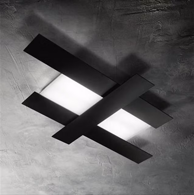 Plafoniera LED Gealuce Doha Nero, Luce Calda 3000K, 50W 4470lm, in Alluminio e Metacrilato – 1