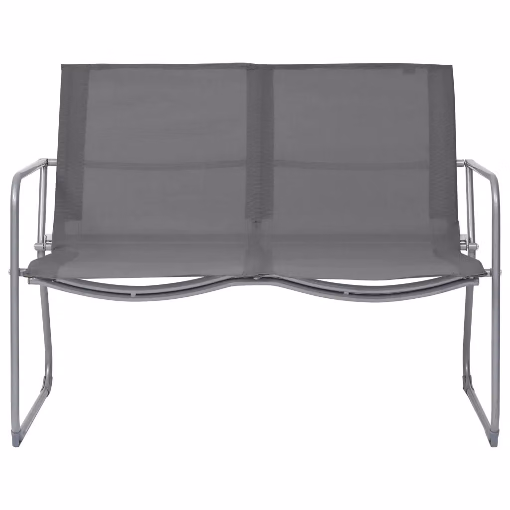 Set Divano da Giardino Design Mania 4 Pezzi in Tessuto e Acciaio Grigio con Tavolino da Esterno