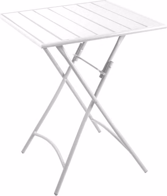 Tavolo da giardino quadrato in metallo GIORDANOSHOP bianco L/P/H: 80 x 80 x 72 cm