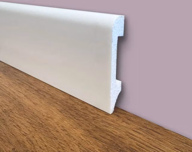 Battiscopa BC linea BASICBOARD Eternalparquet in polimeri bianco pitturabile L/P/H: 7,5 x 1,4 x 0,75 cm