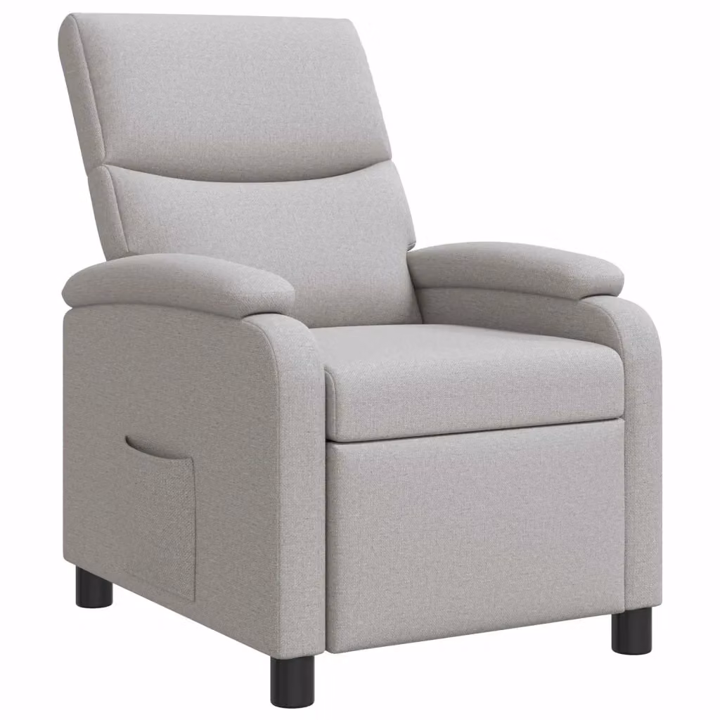 Poltrona reclinabile relax Grigio Nuvola in tessuto con braccioli e design moderno – 2