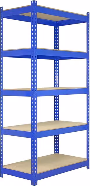 Set di 10 Scaffali in Acciaio Senza Bulloni Monster Shop Blu, Larghezza: 90 cm – 1