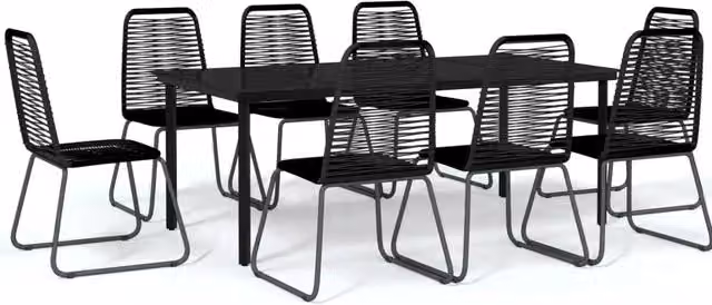 Set da pranzo da giardino mobile da esterno 9 pz nero 02_0014118