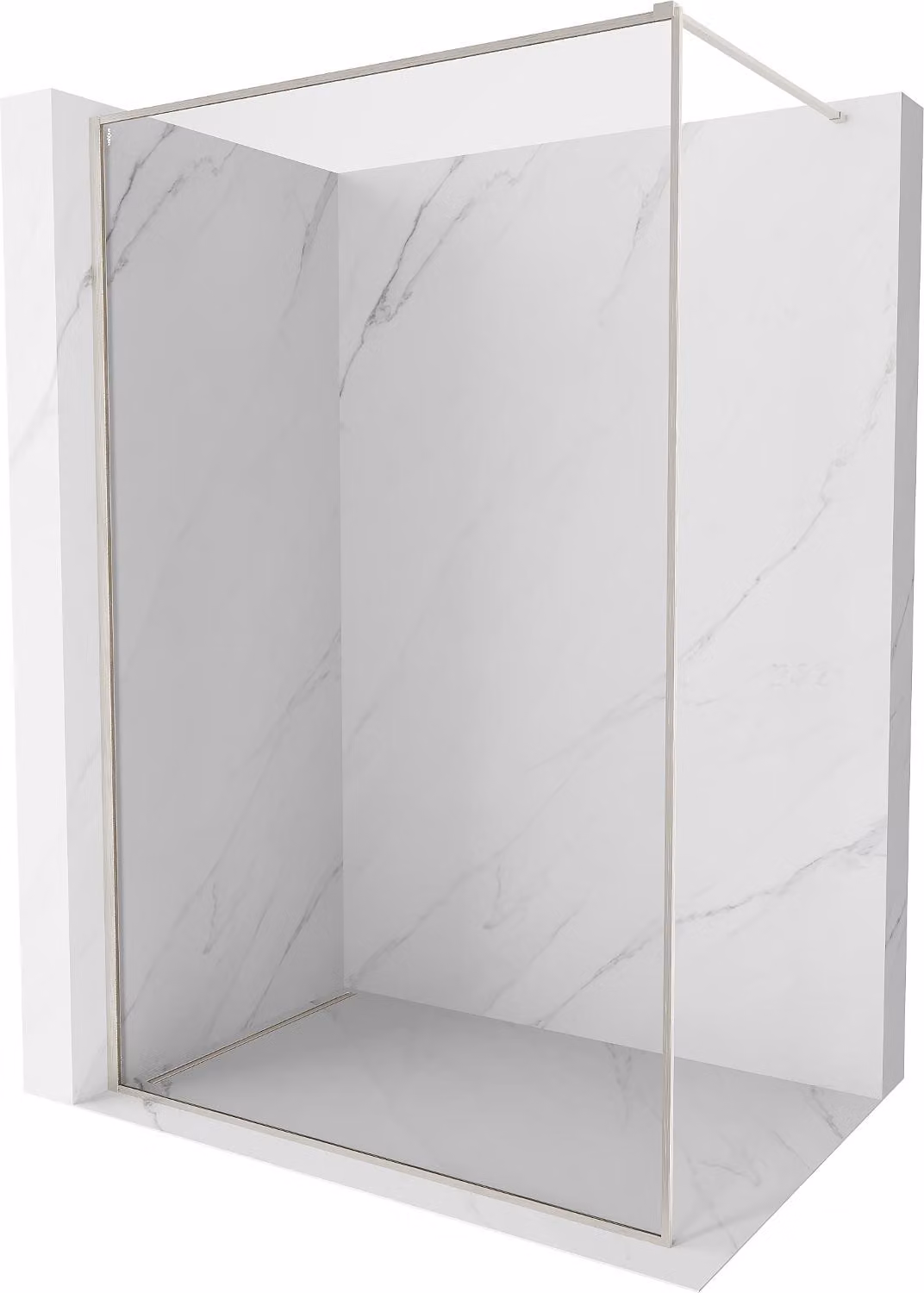 Mexen Kioto-XF parete doccia Walk-in con cornice 160 x 202 cm, trasparente 10 mm, nichel spazzolato - 800-160-104-97-00-X