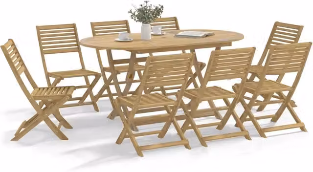 Sedie Pieghevoli 8 pz 48,5x61,5x87 cm Massello Acacia 3214229