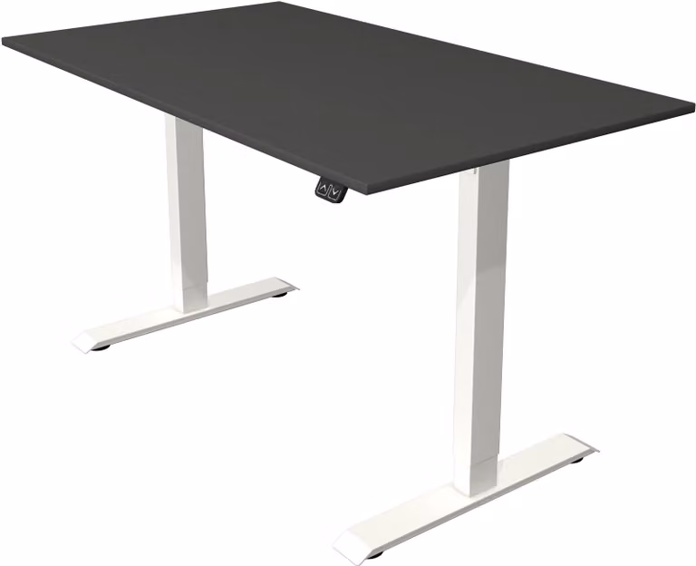 Tavolo da seduti/in piedi Move 1, regolabile elettricamente in altezza fino a 123 cm, LxP 140x80 cm, antracite/bianco
