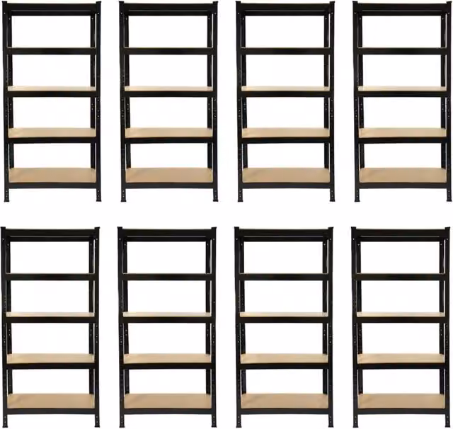 Scaffalatura da Garage e Officina Monster Racking in Acciaio Nero L: 120 cm, P: 60 cm, H: 180 cm