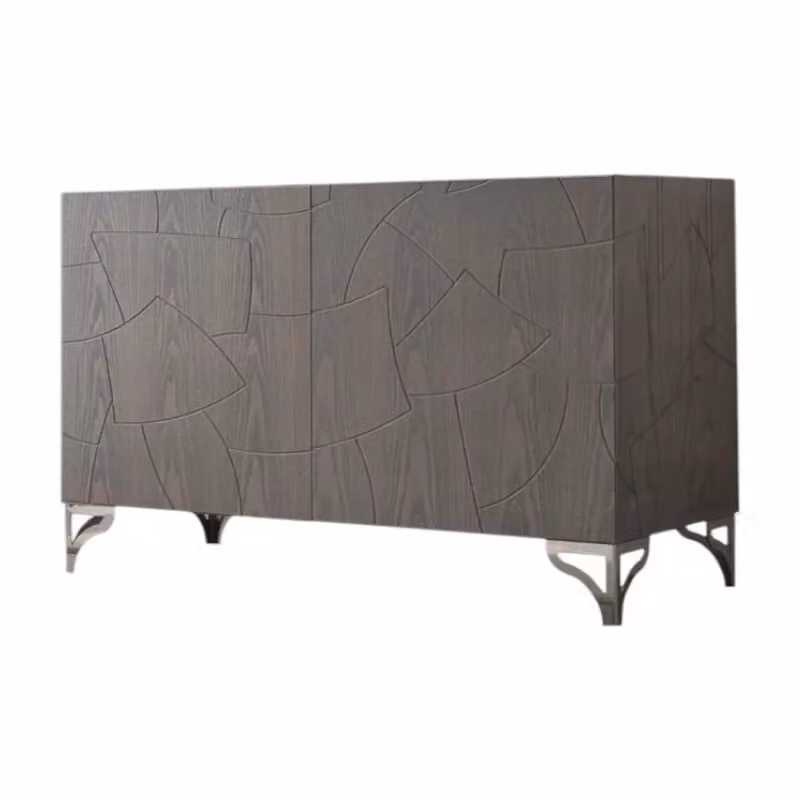 Madia contemporanea con 2 ante in legno massello e gambe in acciaio Mobili 2G L/P/H: 120 x 45 x 73 cm – 1
