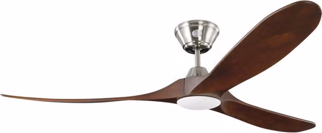 Ventilatore da soffitto a risparmio energetico KOA con LED nichel 178 cm con pale di legno naturale