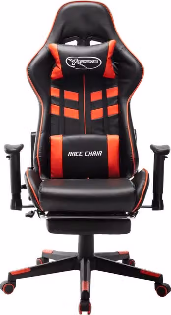 Sedia da Gaming vidaXL Rossa e Nera in Similpelle con Poggiatesta e Braccioli