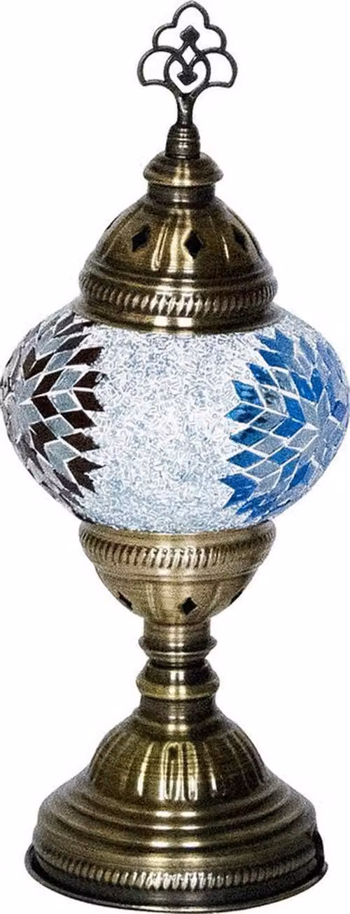 Lampada da tavolo Mosaico Orientale Azzurro 30 cm di altezza 13,5 cm di diametro Attacco E14 per LED e TL