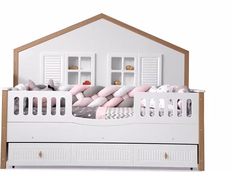 Bettrahmen Kinderbett Bett Kinderzimmer Kinderzimmermöbel Weiße Holz