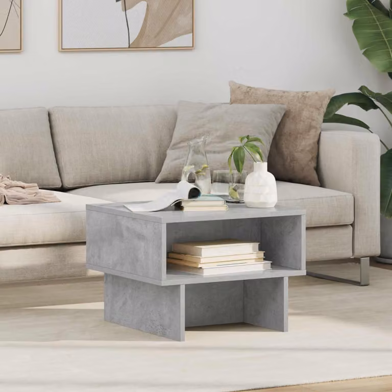 Maison Exclusive - Tavolino da caffè grigio cemento, 48 x 46 x 35 cm, realizzato in materiale composito di legno