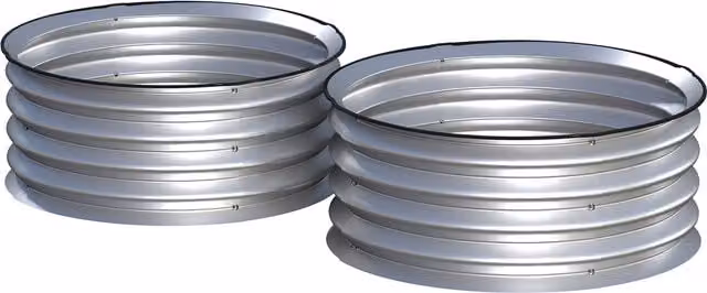 Set di 2 Letti per Orto Rialzati Outsunny in Acciaio Galvanizzato Argento, Ø 60 cm, H 30 cm