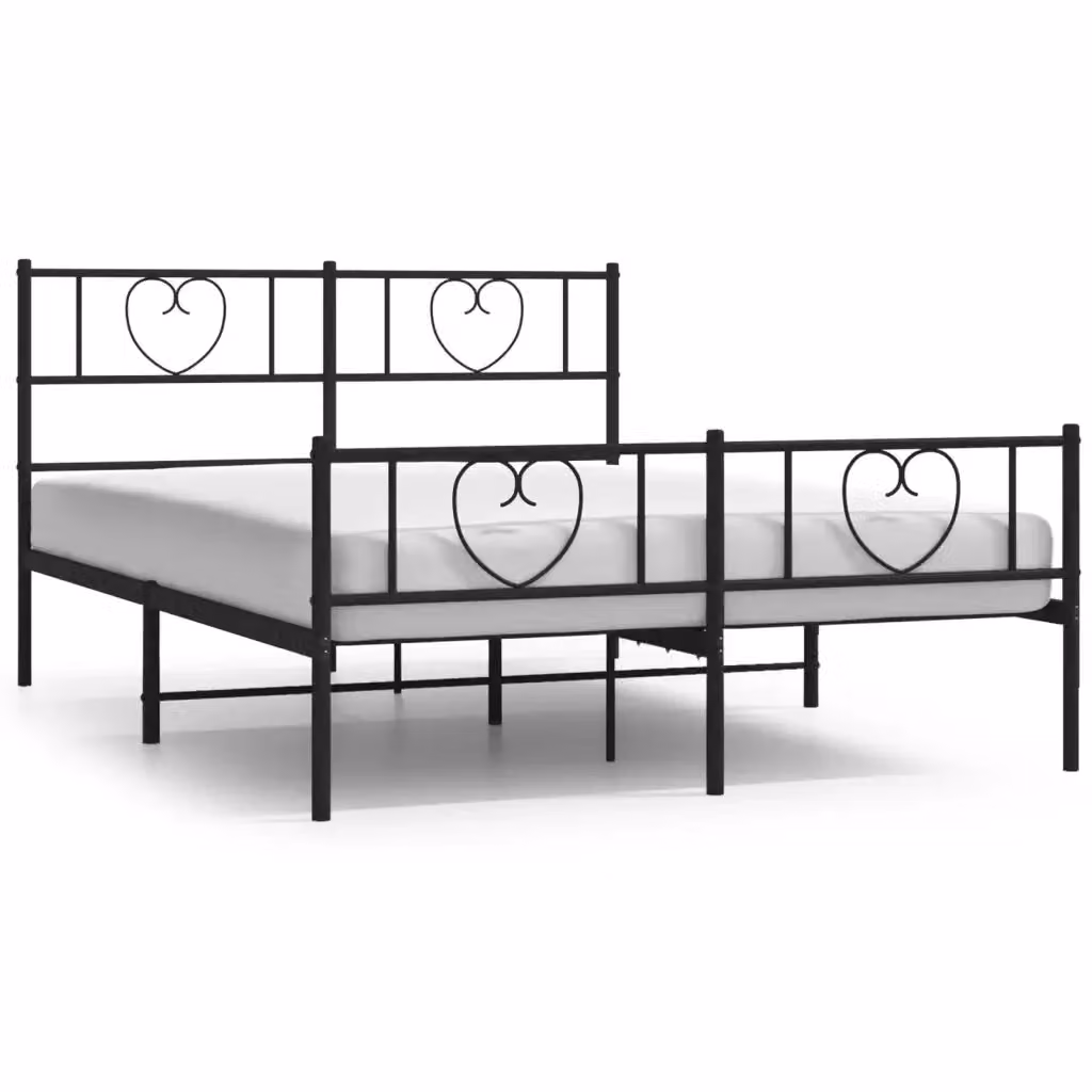 Giroletto vidaXL con pediera in metallo nero L/P: 160 x 200 cm – 2