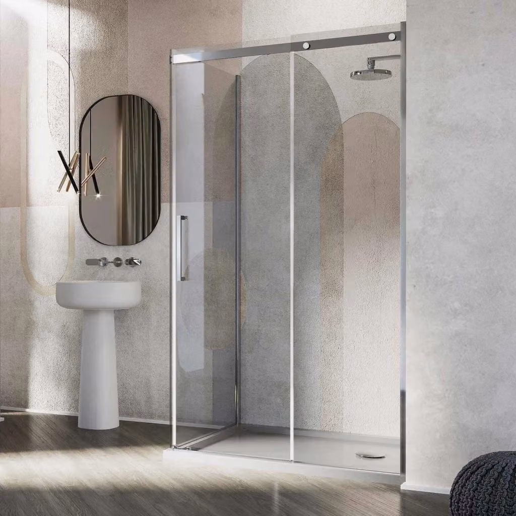 Box Doccia Idralite Prime Duo 1 con Anta Scorrevolente, Vetro Trasparente da 8 mm e Trattamento EasyClean, Versione Destra, L: 150 cm, P: 75 cm, H: 200 cm – 2