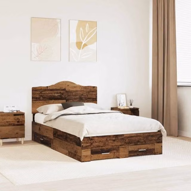 Struttura del letto con cassetto Legno vecchio 120 x 190 cm 3413637