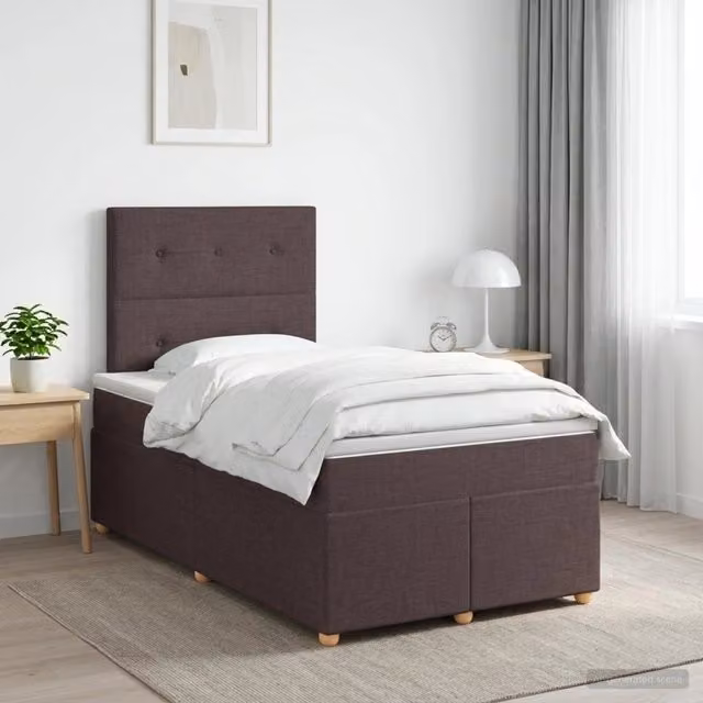 Letto box spring con materasso Marrone Scuro 120 x 200 cm 3453861