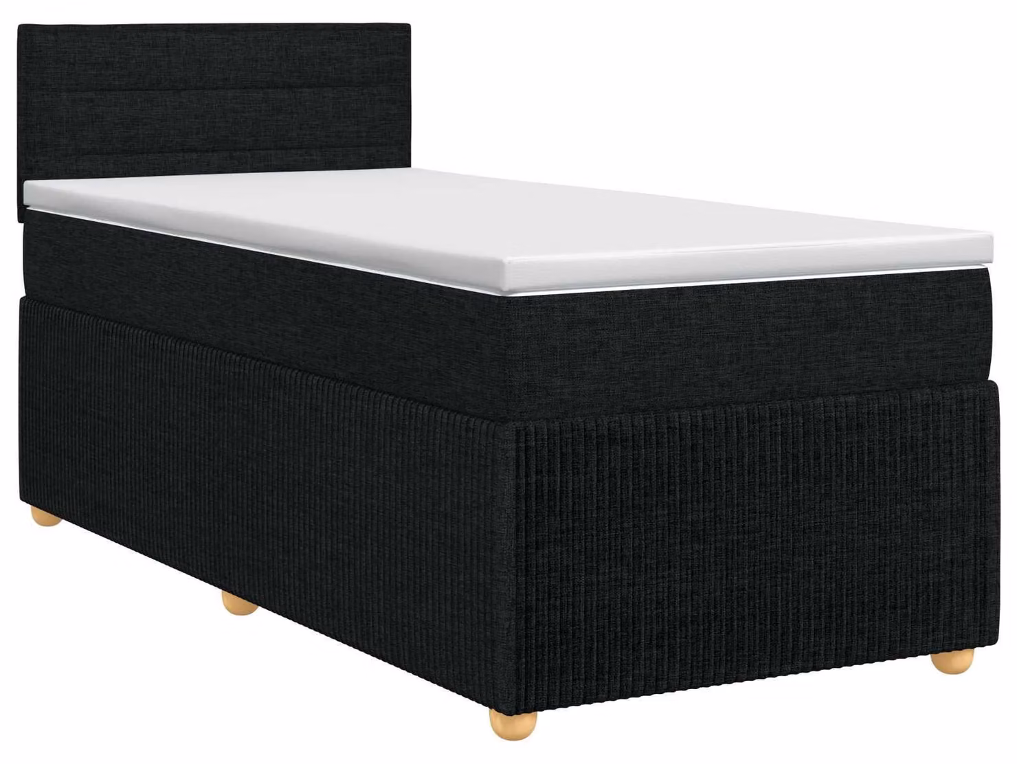 Letto a molle con materasso nero 100 x 200 cm in tessuto