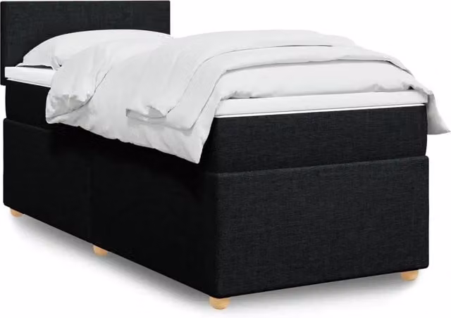 Letto a molle motorizzato vidaXL con materasso ibrido nero e bianco L/P: 90 x 190 cm