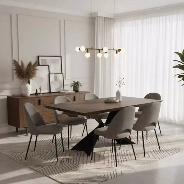 Tavolo da pranzo fisso Taurus in legno impiallacciato rovere termocotto e metallo Duzzle L: 160 cm, P: 90 cm