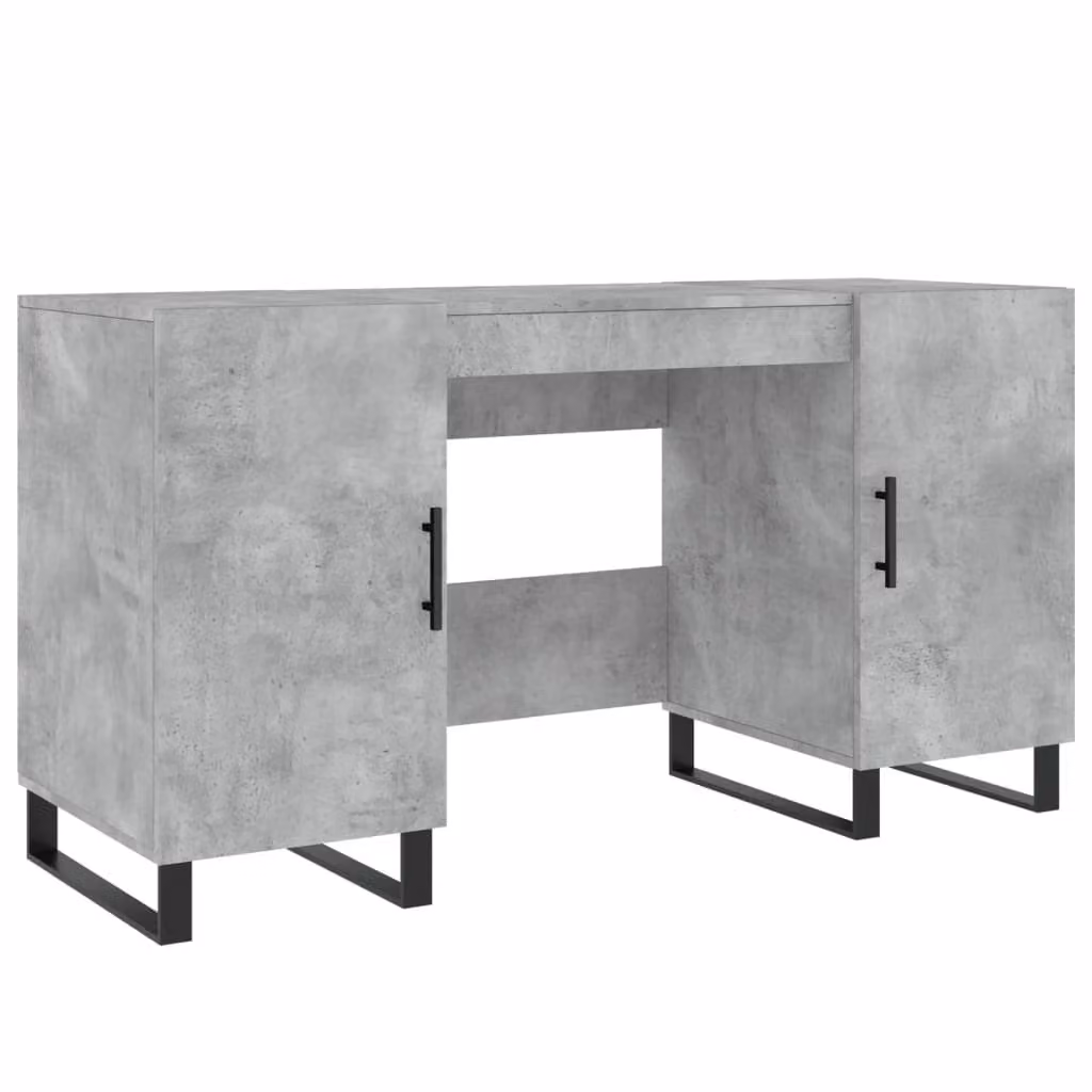 Scrivania Grigio Cemento 140x50x75 cm in Legno Multistrato