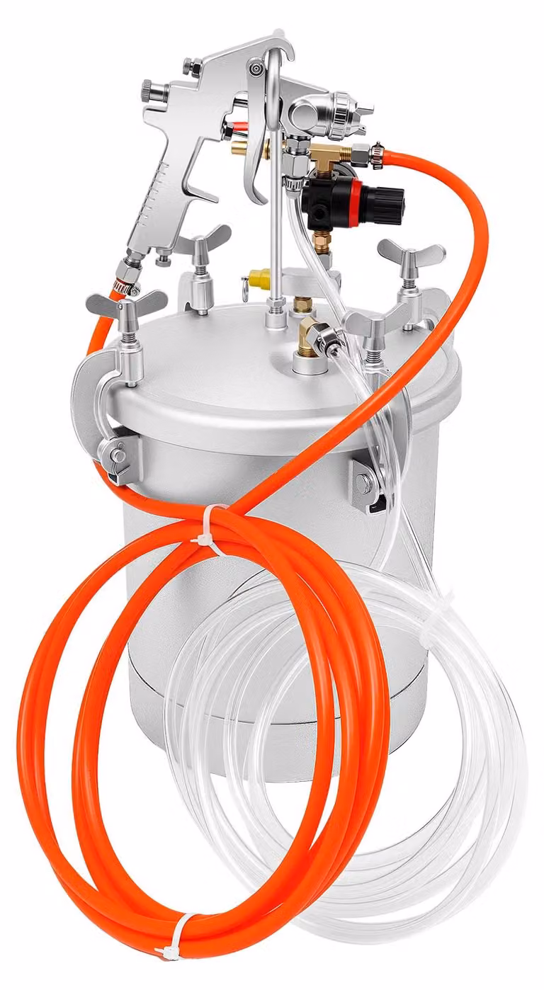 Spruzzatore a pistone da 10 l - Serbatoio a pressione con pistola a spruzzo - Ugello da 3 mm - Pressione regolabile - Manometro - Sistema di spruzzatura a colori